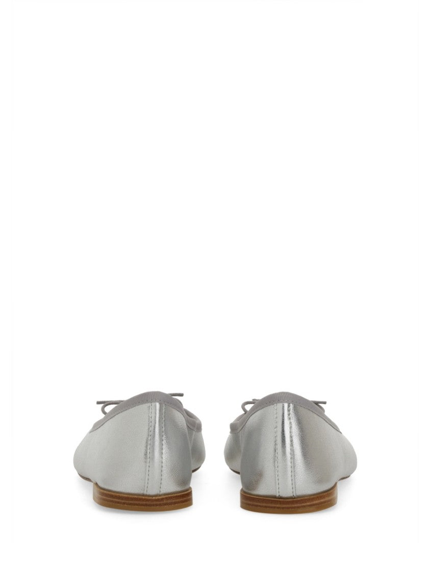Repetto Neutrals Cendrillon Metallic Bow Detail Flats