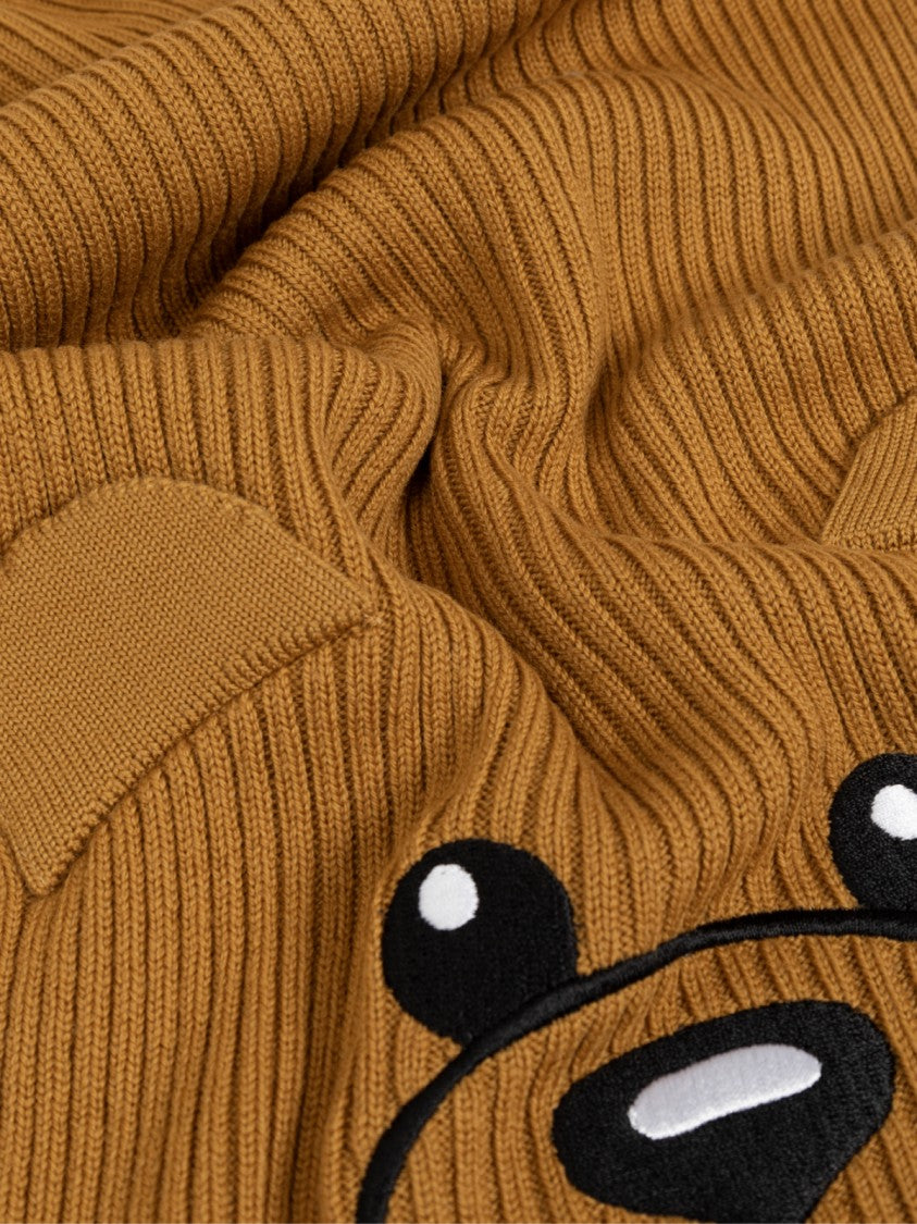 Moschino Teddy Bear Embroidered Knitted Scarf