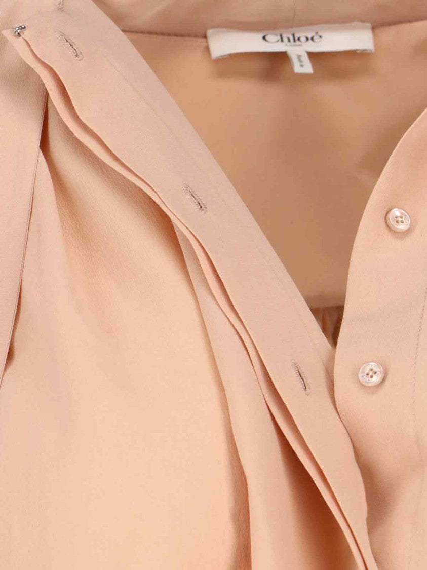 Chloé Silk Lavallière Blouse – Beige