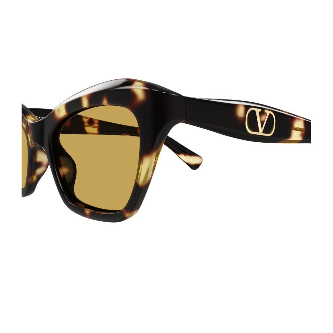 Valentino Havana Linea V Logo Recycled Acetate Cat-Eye Sunglasses