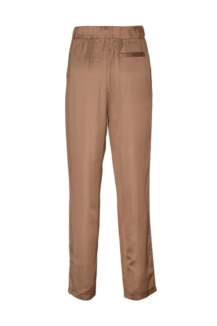 Icona Bronze Trousers With Relaxed Fit And Tapered Leg
