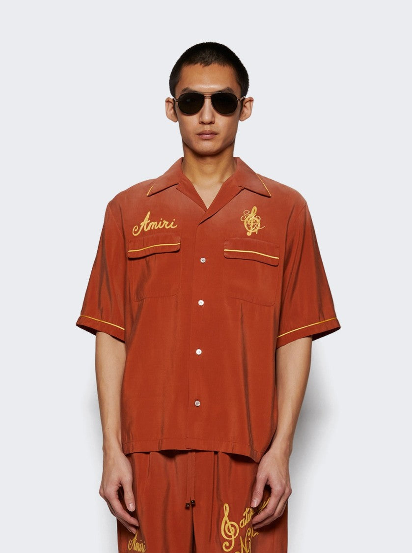 Amiri Saturday Night Camp Shirt Burnt Orange