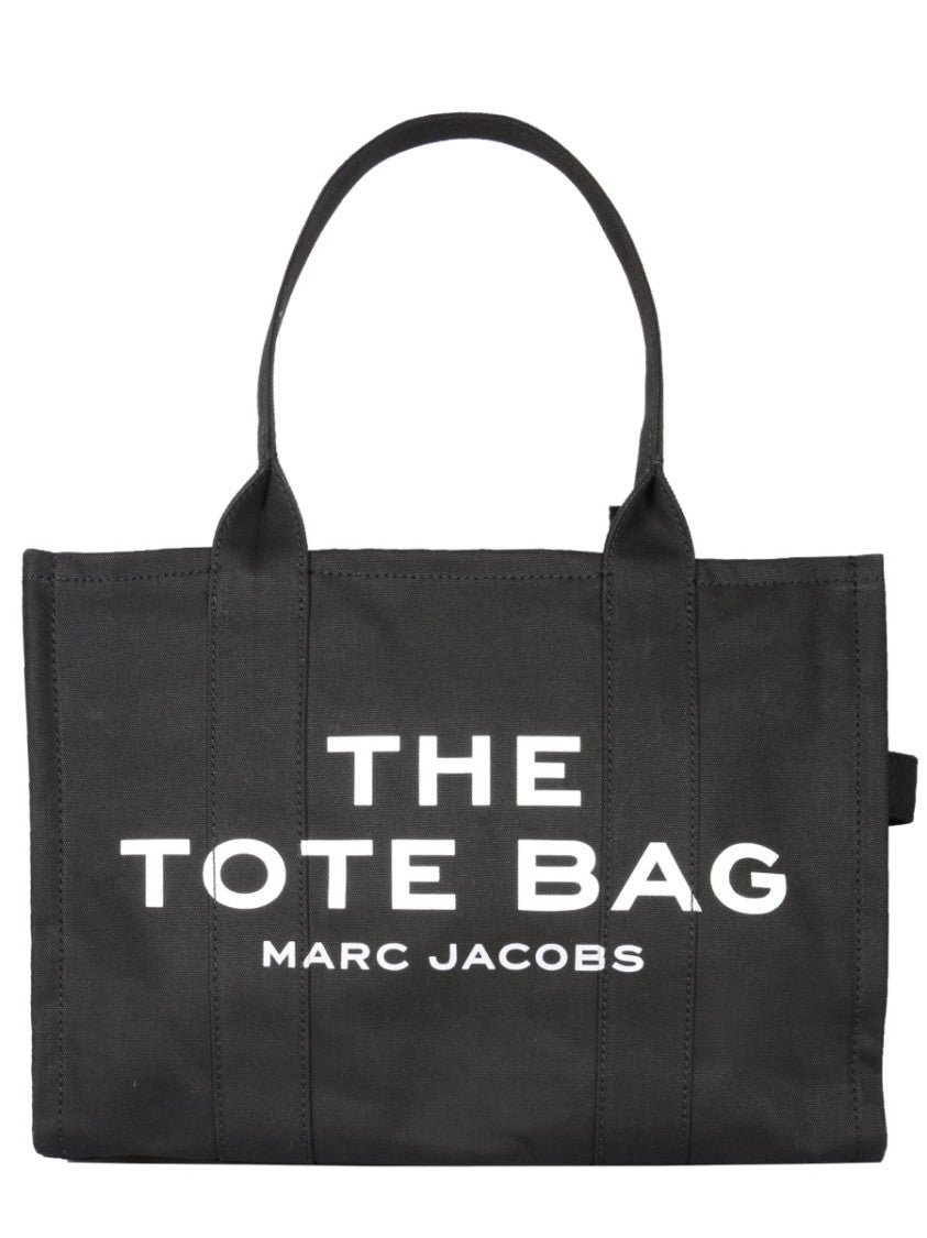 Marc Jacobs Large Black Cotton Canvas Logo Tote Bag