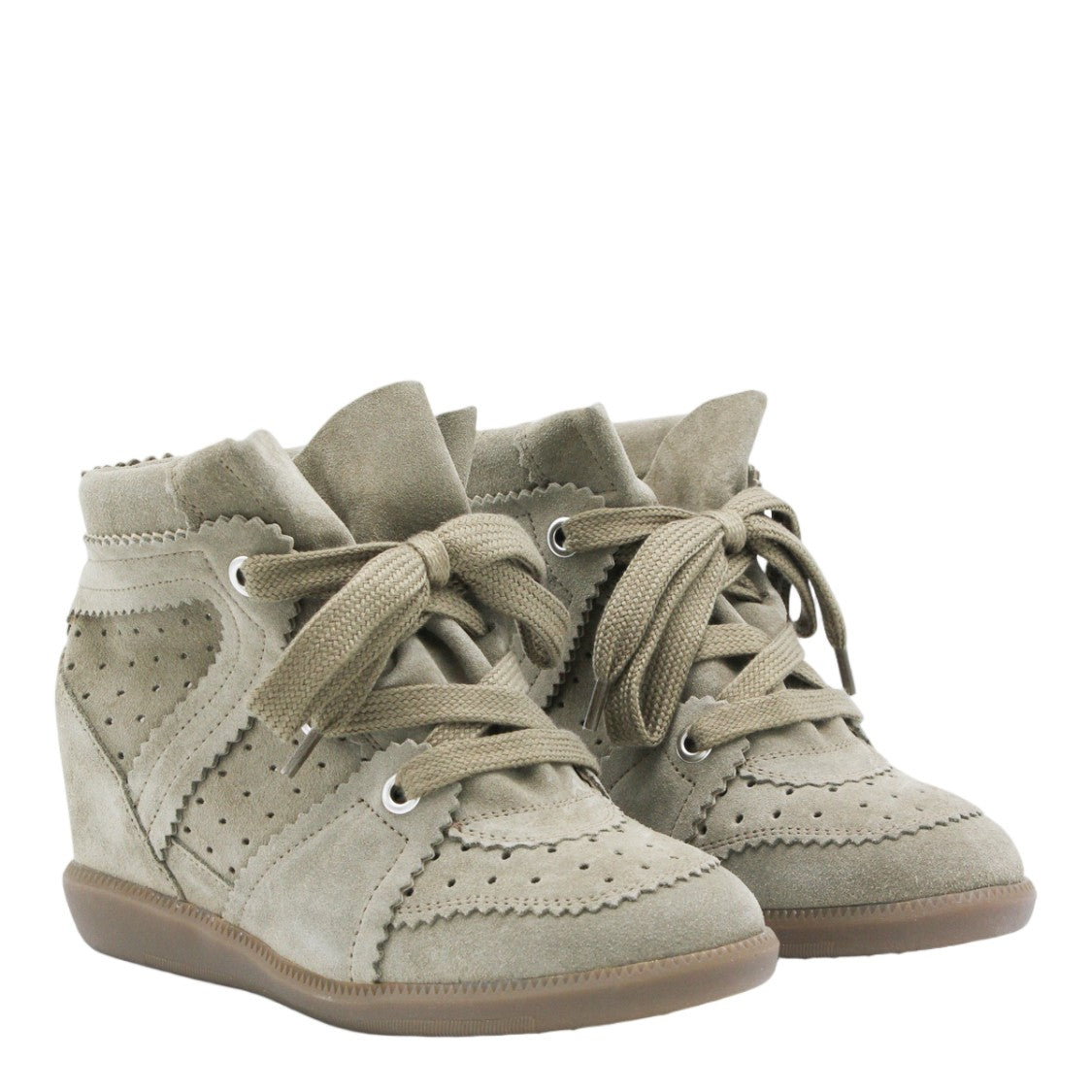 Isabel Marant High-Top Perforated Wedge Sneakers