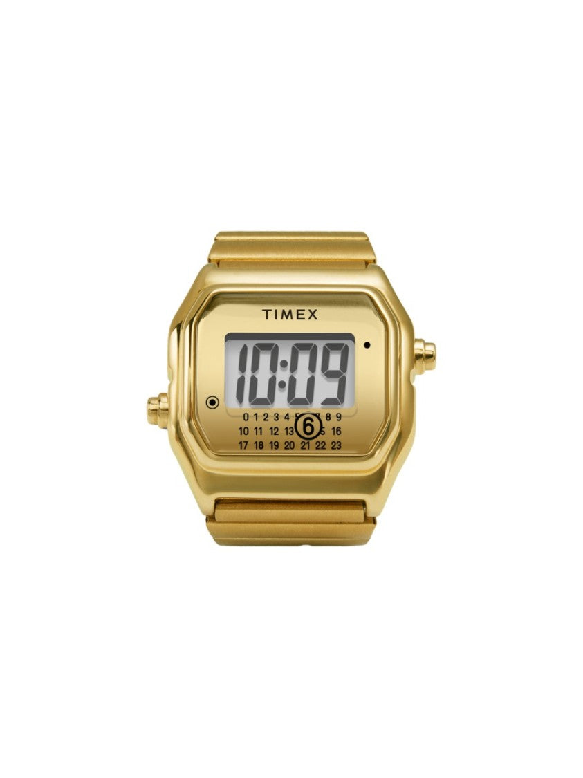 Timex X Mm6 By Maison Margiela Gold T80 Steel Digital Ring Watch