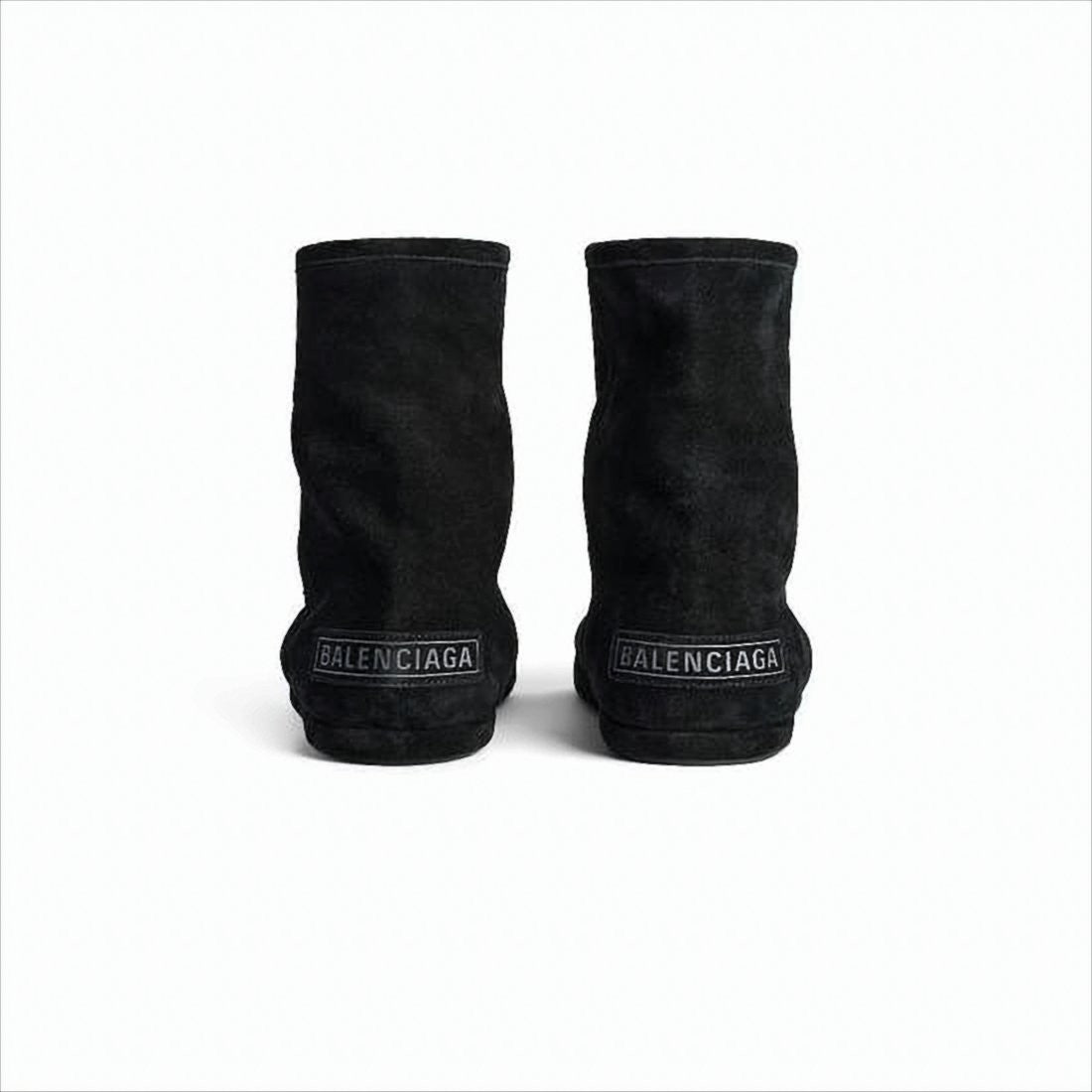 Balenciaga Mid-Calf Black Boots With Silhouette