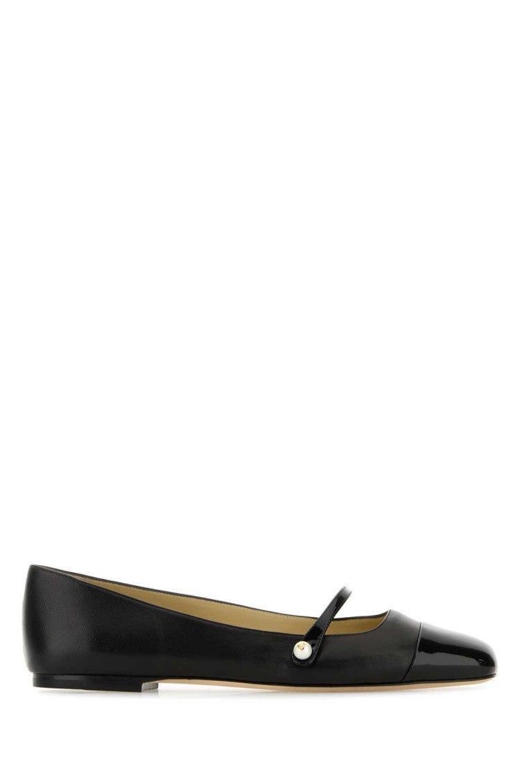 Jimmy Choo Black Nappa Leather Ballerinas