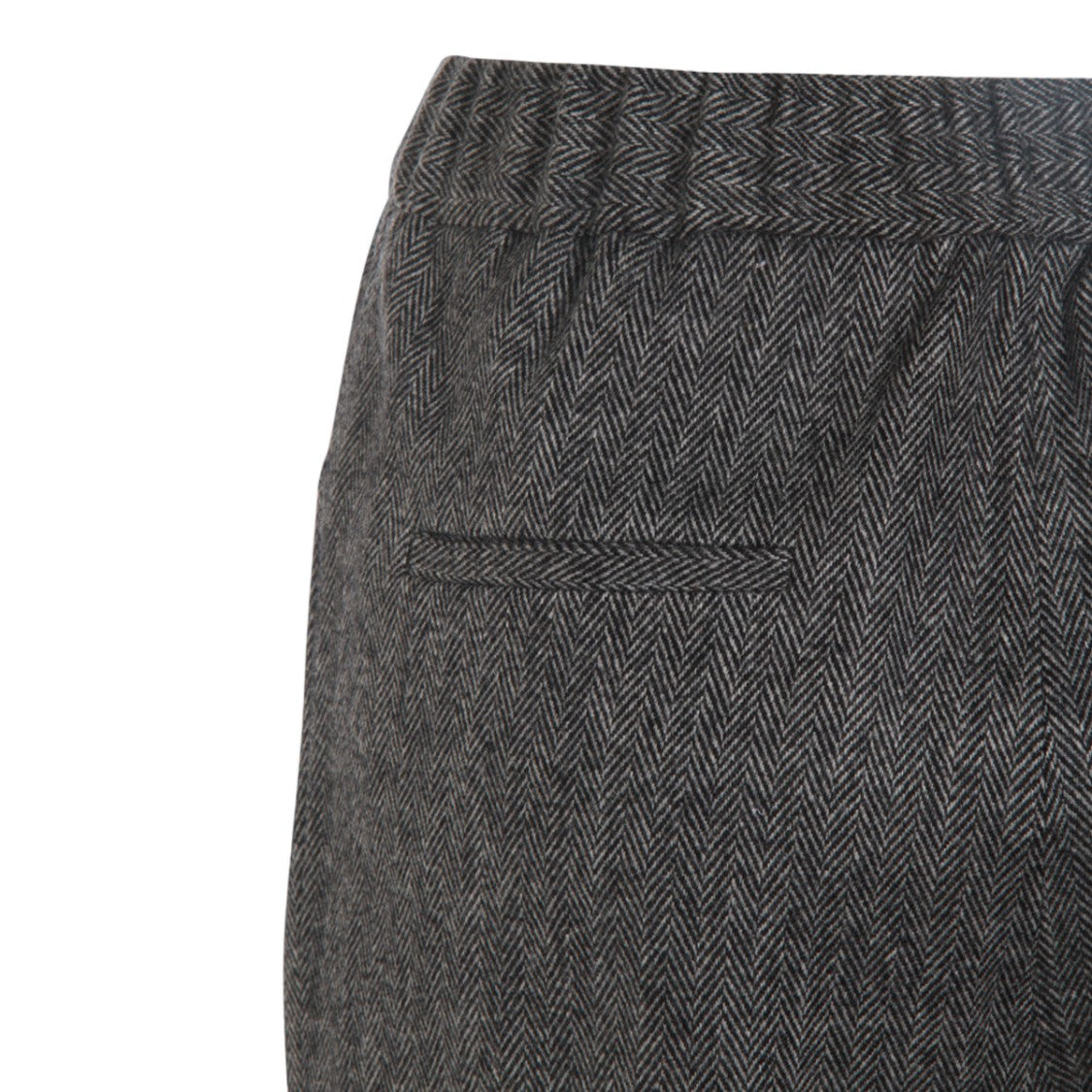 Antonelli Firenze Tapered Anthracite Trousers With Herringbone Pattern