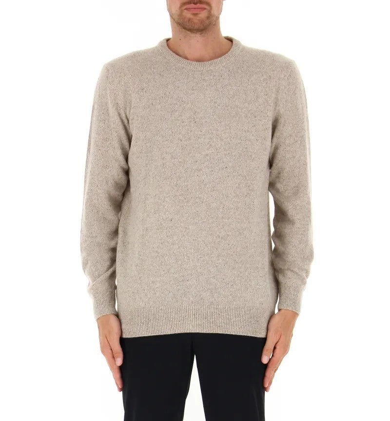 Barbour Tonal Embroidered Beige Crew-Neck Sweater