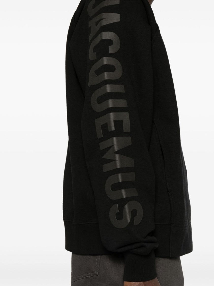 Jacquemus Crew Neck Black Cotton Jersey Sweatshirt