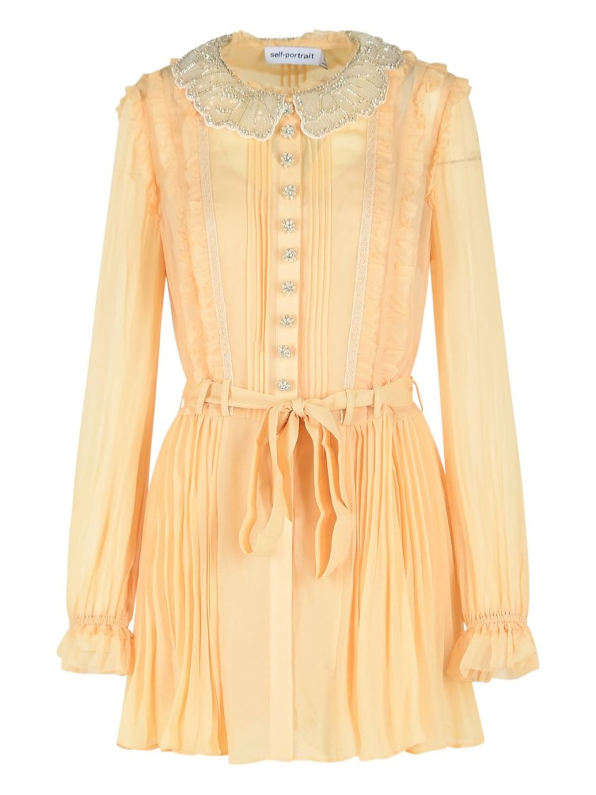 Self-Portrait Mini Dress With Pleated Design