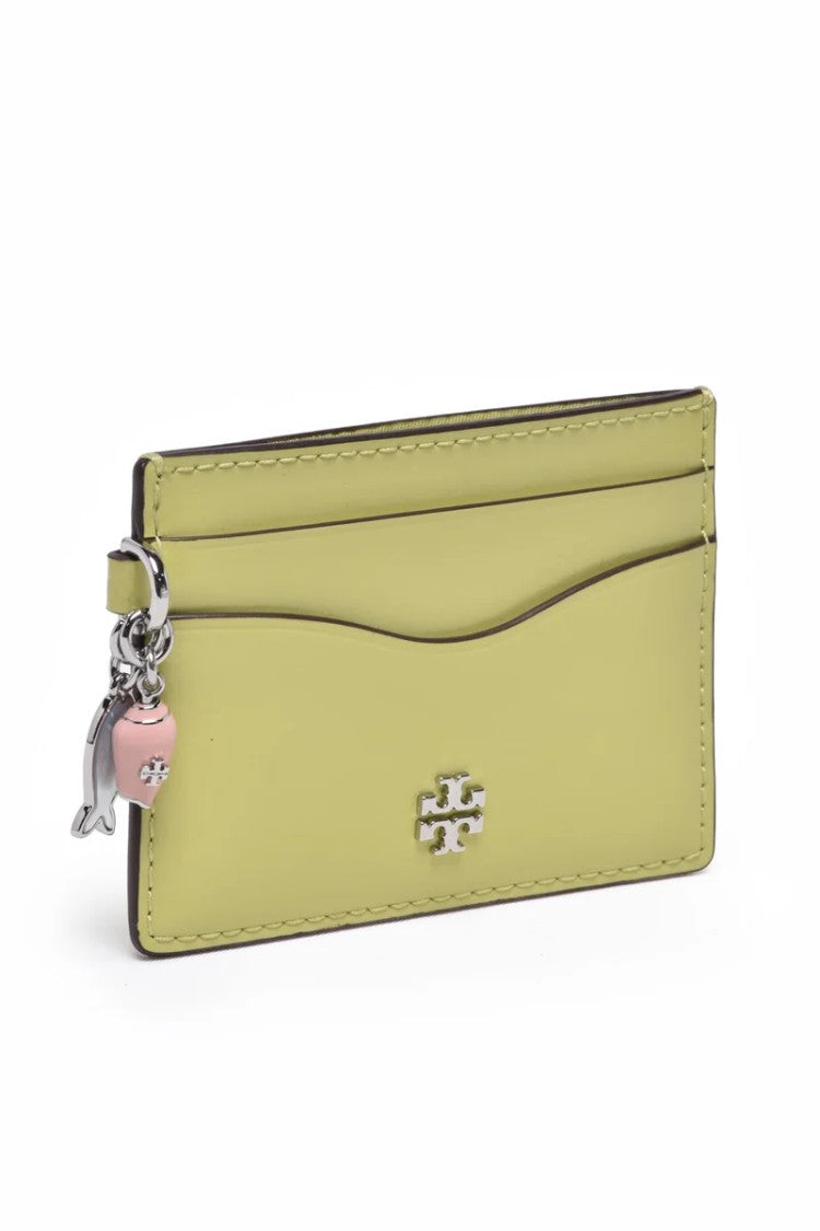 Tory Burch Green Calfskin Leather Cardholder