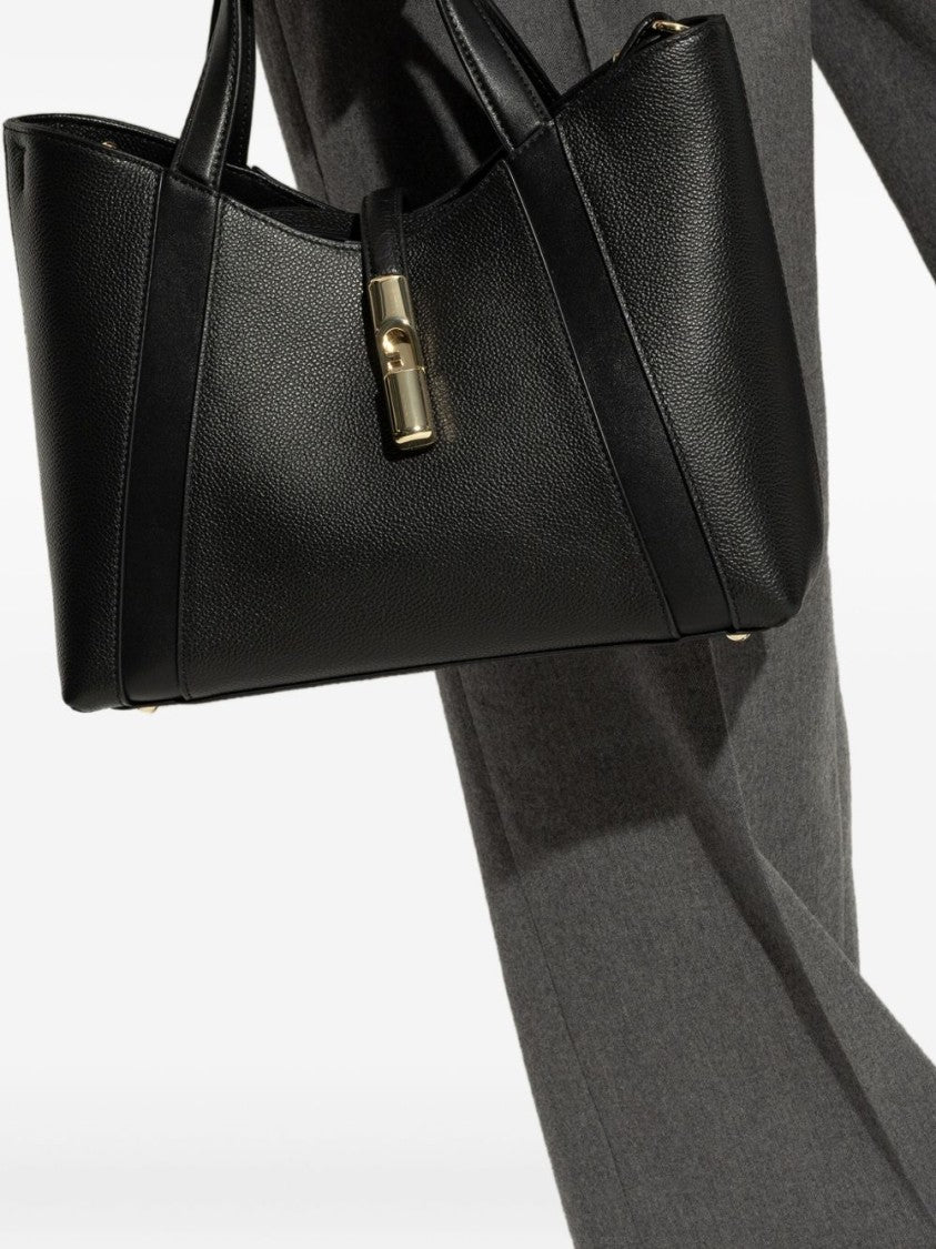 Furla Structured Black Leather Bag