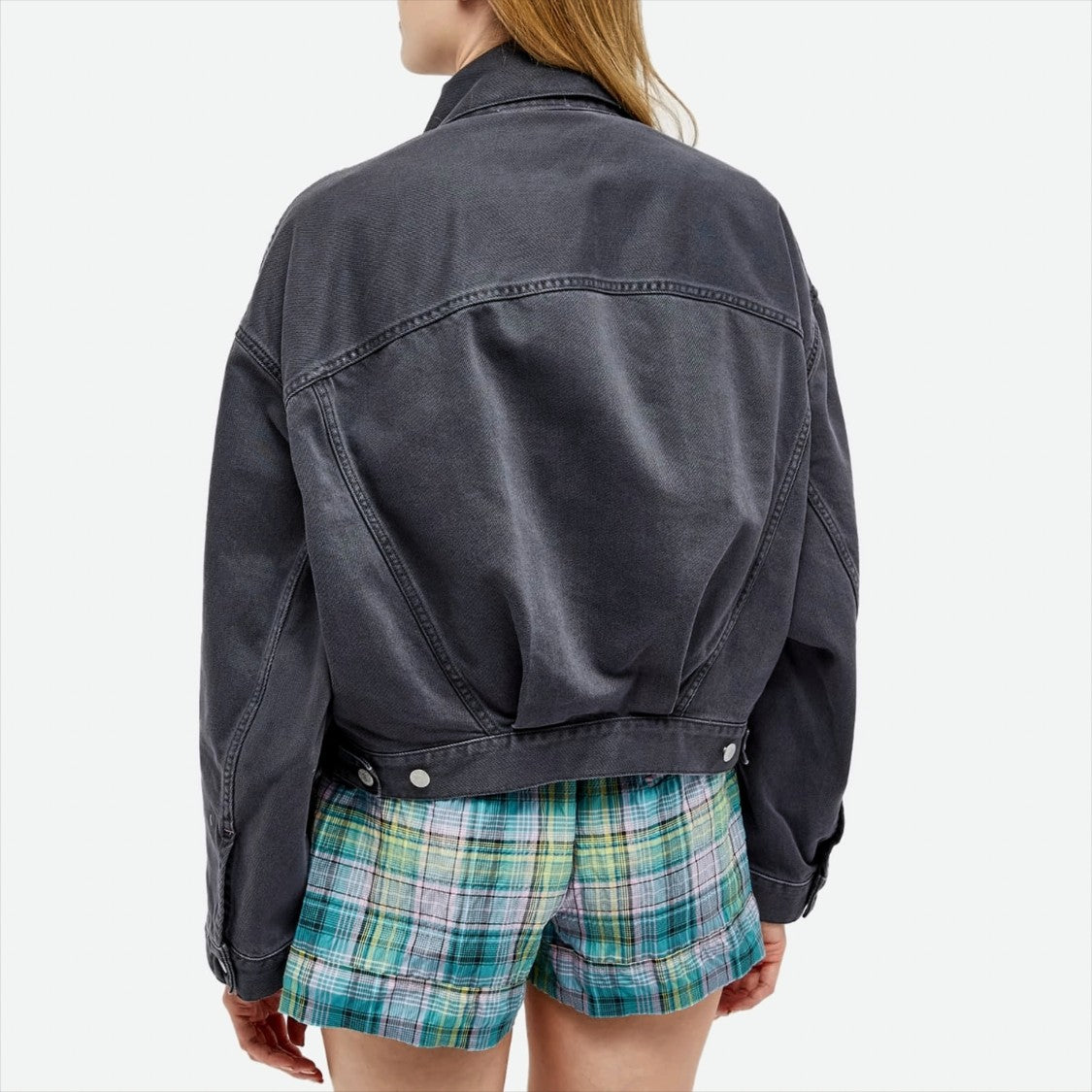 Acne Studios Loose-Fit Black Denim Trucker Jacket With Classic Collar And Button Closure