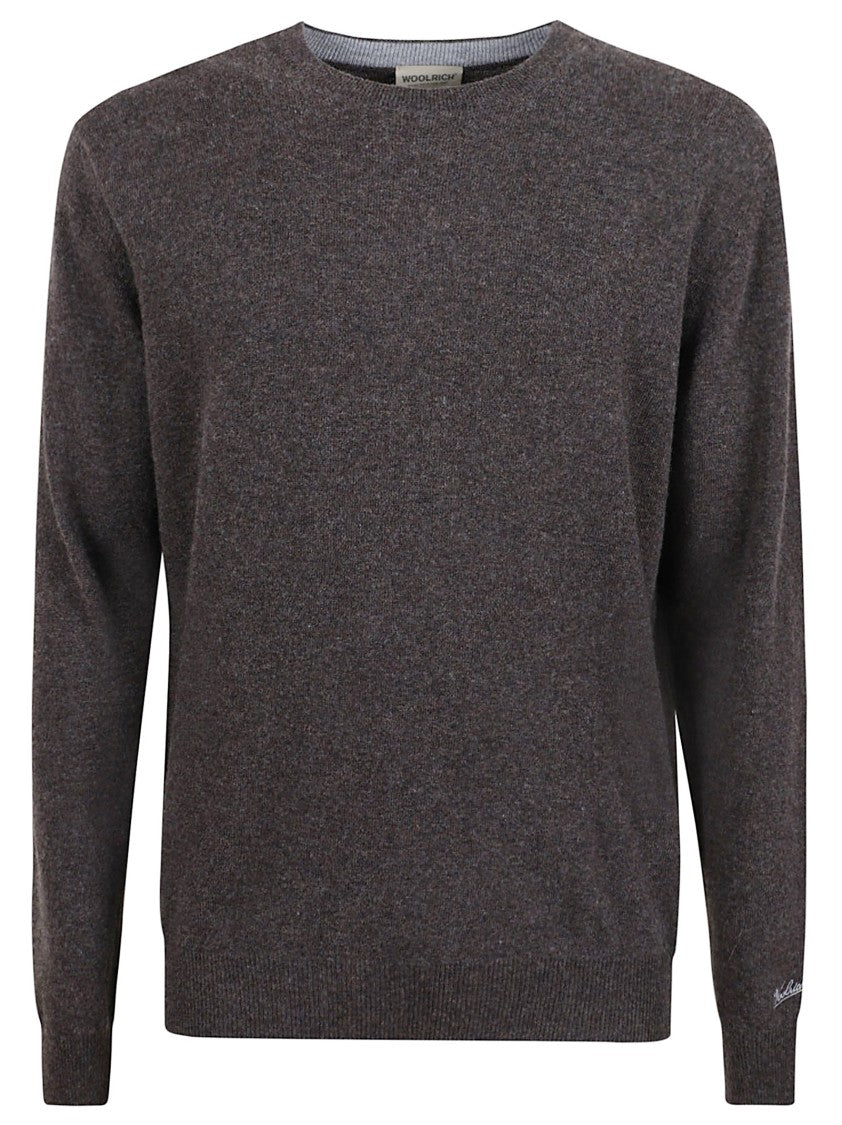 Woolrich Classic Brown Wool Crew Neck Sweater