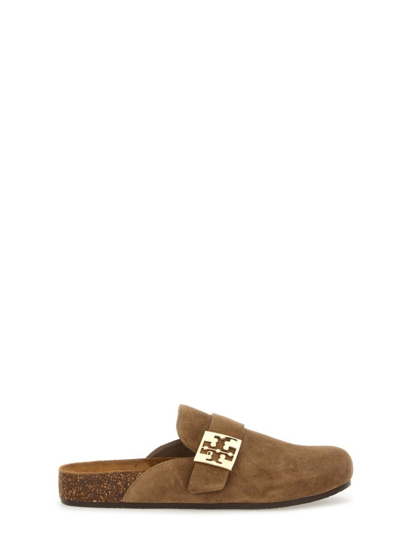Tory Burch Warm Brown Suede Mellow Sandals