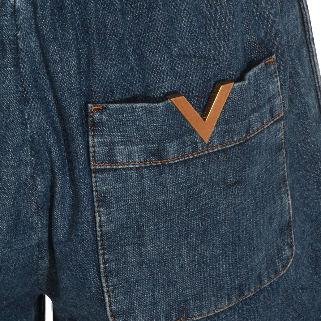 Valentino Relaxed-Fit Denim Shorts With Drawstring
