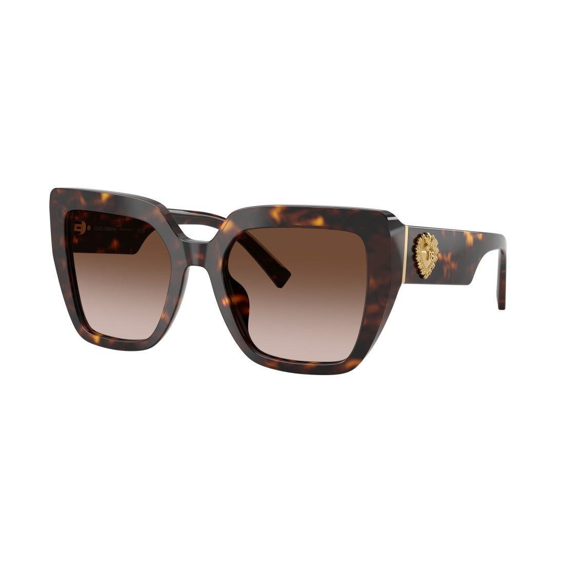 Dolce & Gabbana Oversized Tortoiseshell Frame Sunglasses With Gradient Brown Lenses