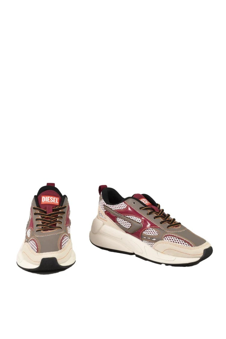 Diesel White Layered Polyester Sneakers