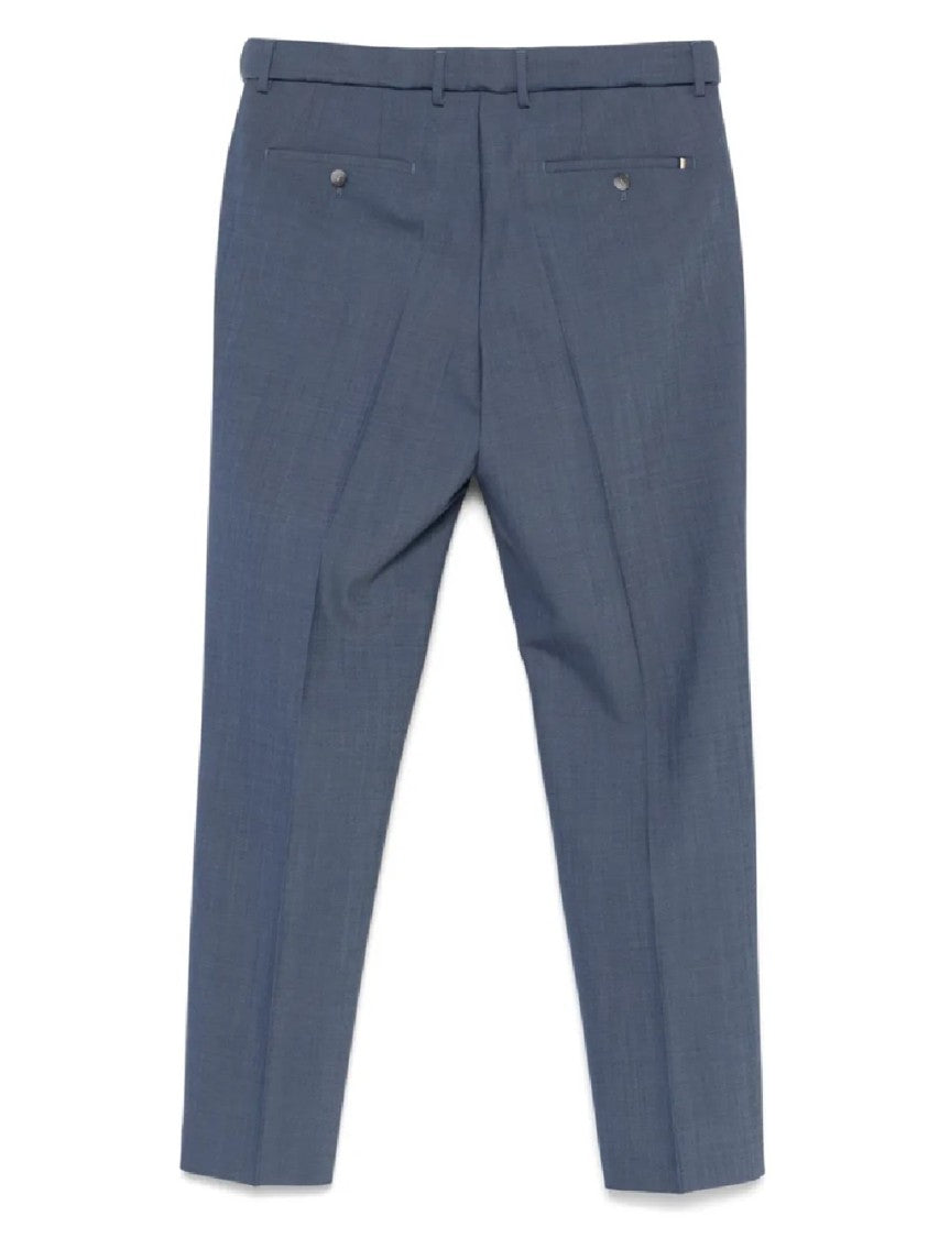 Hugo Boss Tailored Blue Trousers With Pleating