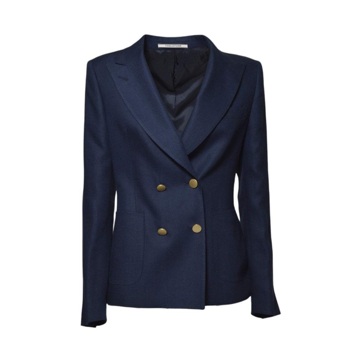 Tagliatore J-Coral Dark Blue Linen Double Breasted Jacket