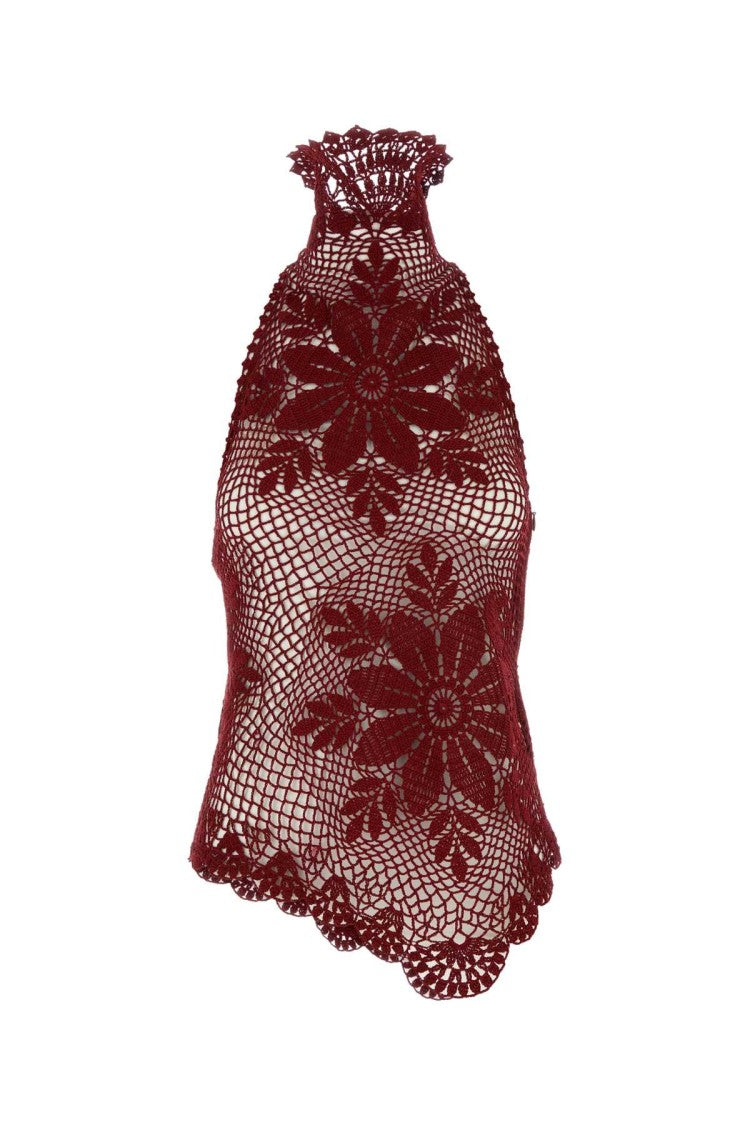 Magda Butrym Burgundy Crochet Top