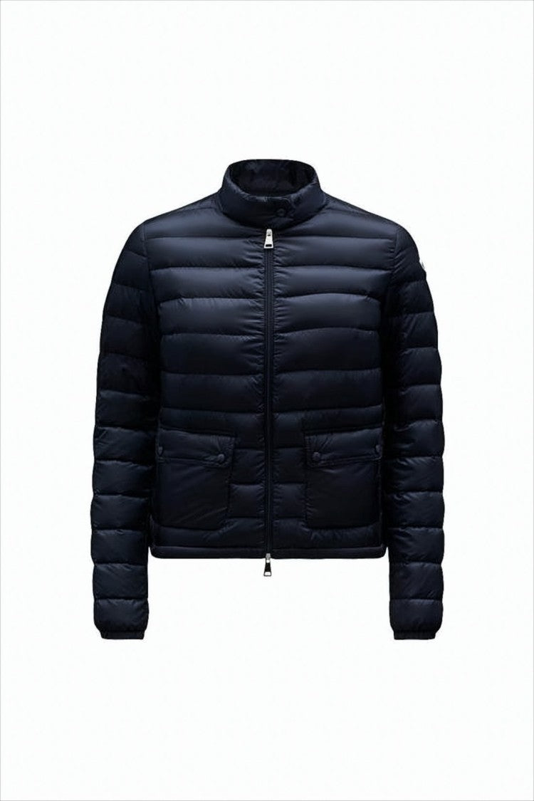 Moncler Cropped Quilted Puffer Jacket With High Collar And Flap Pockets