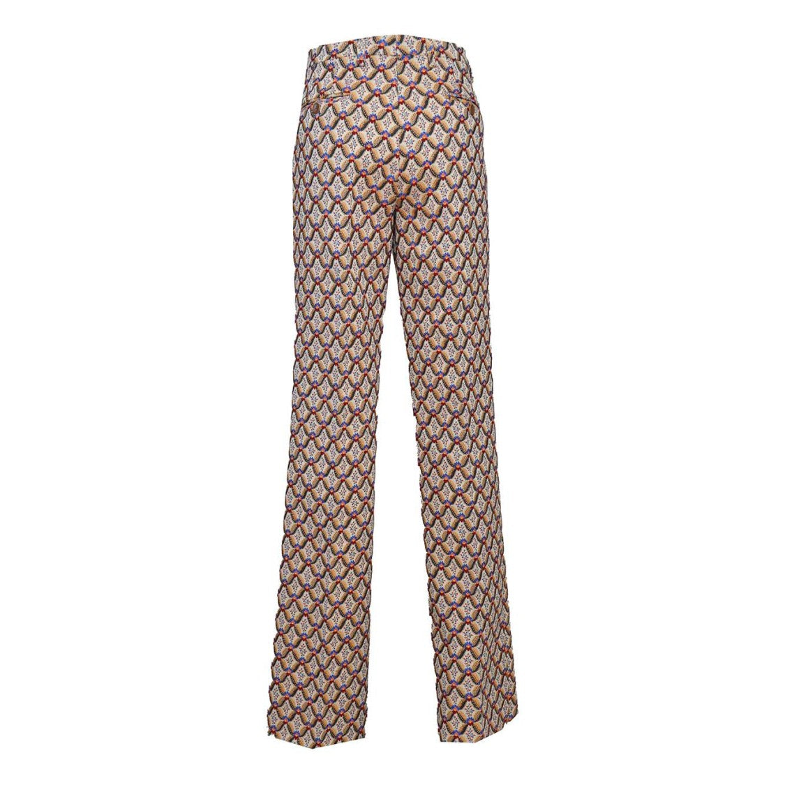 Etro Jacquard Straight Pants Multicolored Tie Patterns