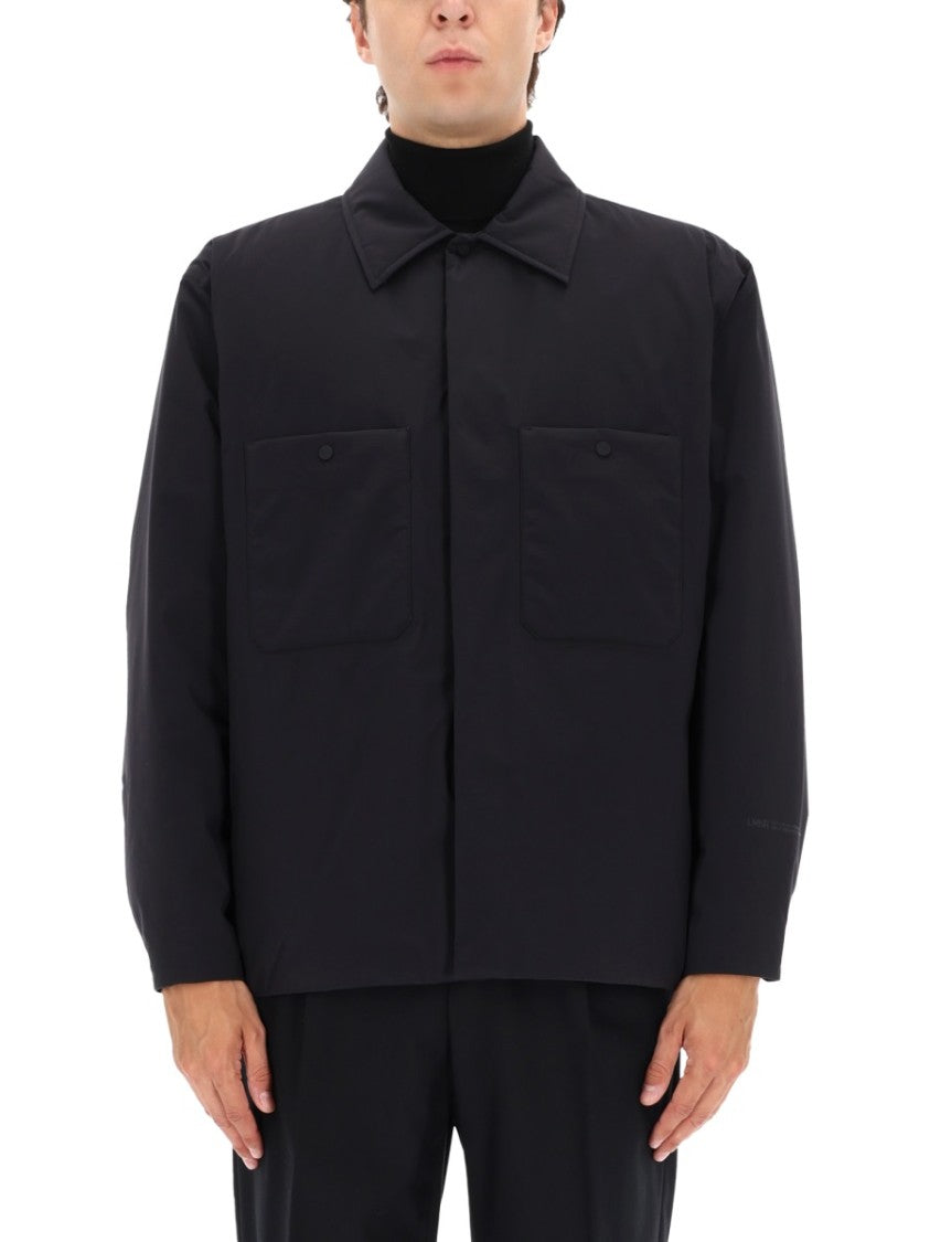Laminar Boxy Minimalist Black Jacket With Classic Collar