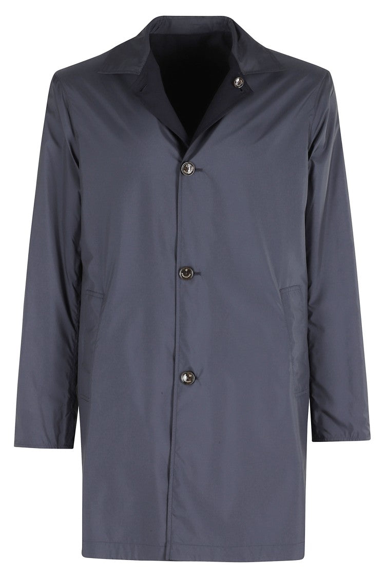 Montecore Blue Reversible Button-Closure Wool Coat