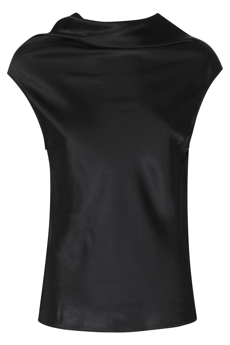 Alberta Ferretti Black Cowl Neck Viscose Top