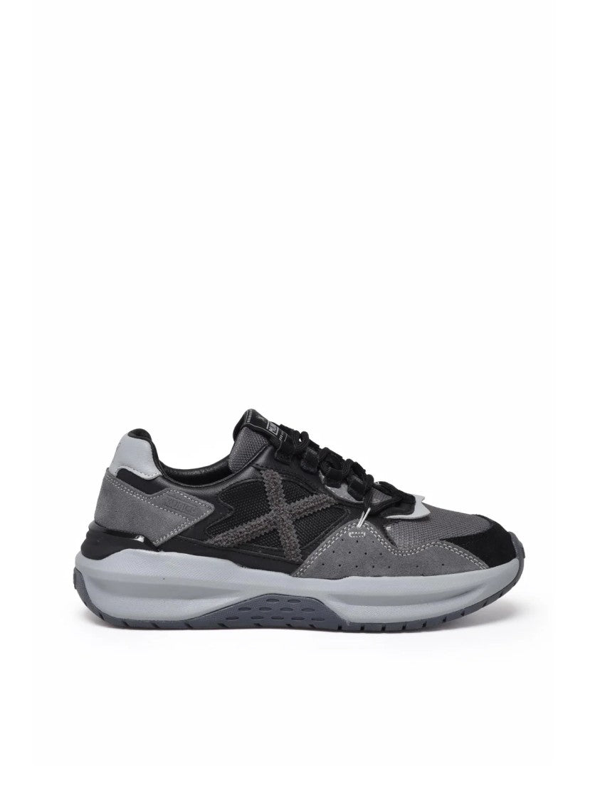 Munich Grey Mesh Panel Sneakers