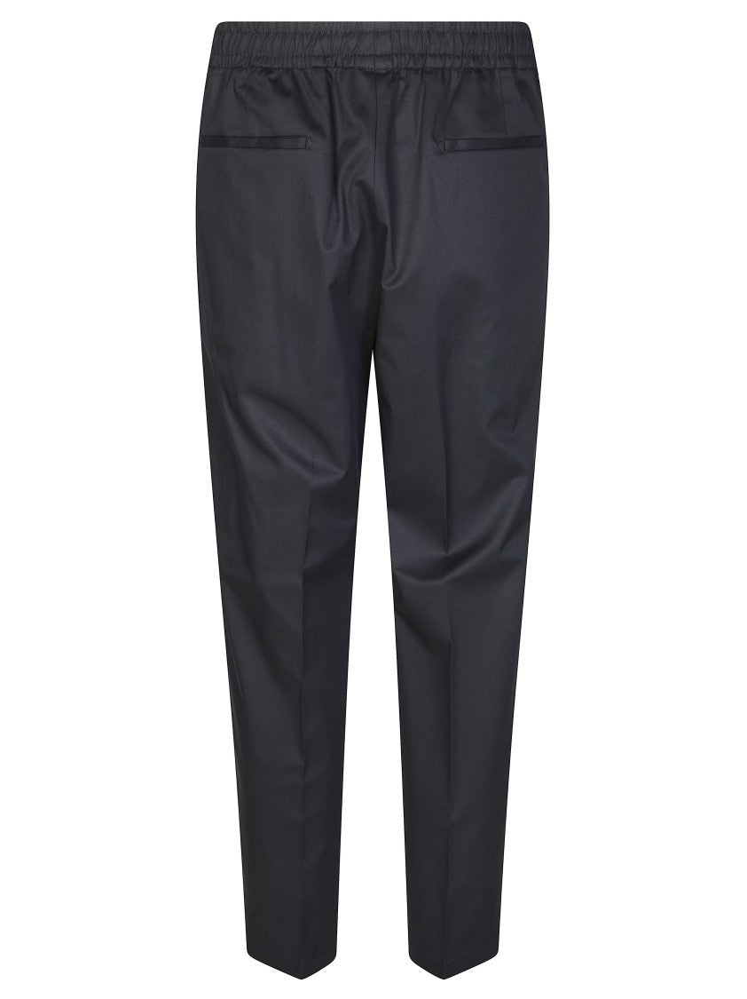 Be Able Black Cotton Elastic Waist Straight-Leg Pants