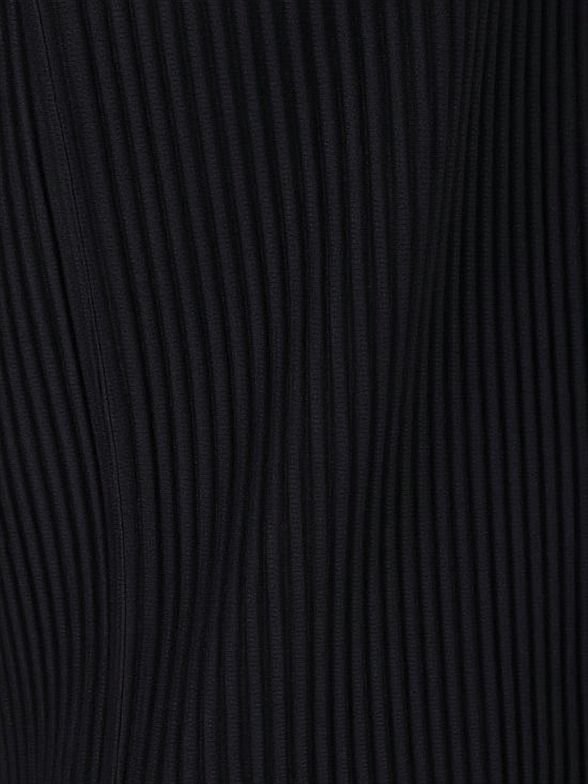Homme Plissé Issey Miyake Sleeveless Black Pleated Vest With Deep V-Neckline