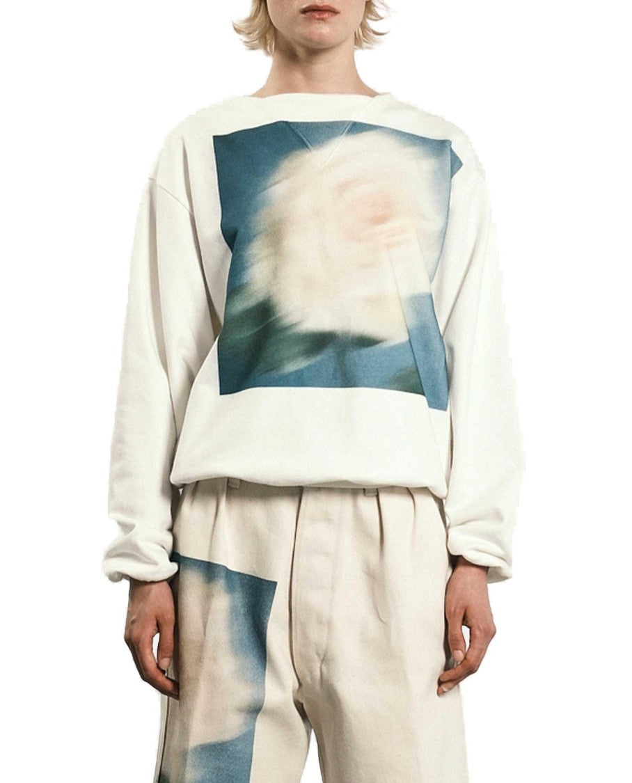 Tanaka Relaxed Crewneck Sweatshirt With Striking Abstract Print