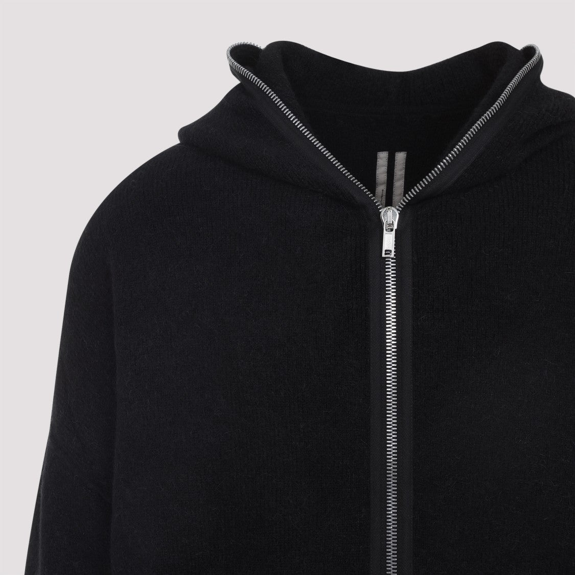 Rick Owens Black Alpaca Gimp Hoodie