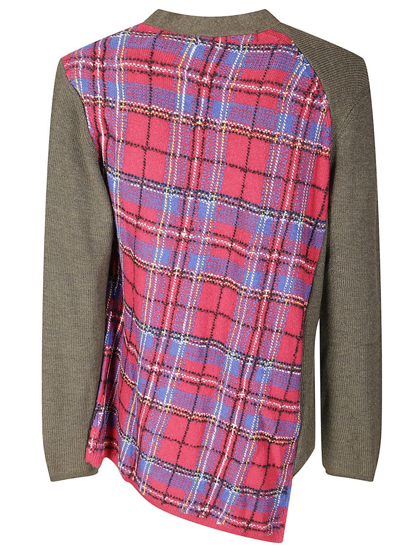 Comme Des Garçons V-Neck Cardigan With Asymmetrical Button Closure