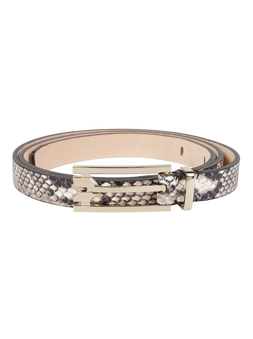 Victoria Beckham Dorian Pin Buckle Micro Textured Calf Leather Belt