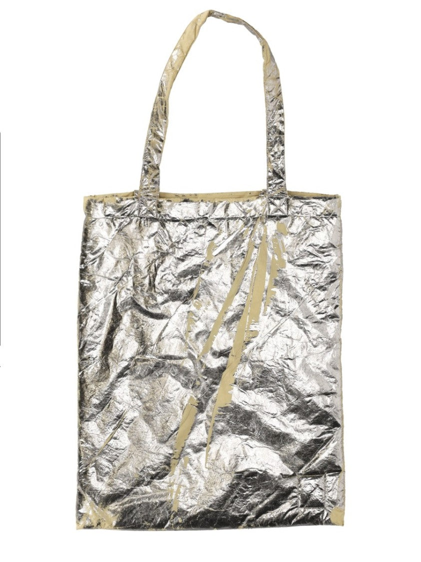 Drkshdw By Rick Owens Crinkled Nylon Shopper Bag With Metallic Finish