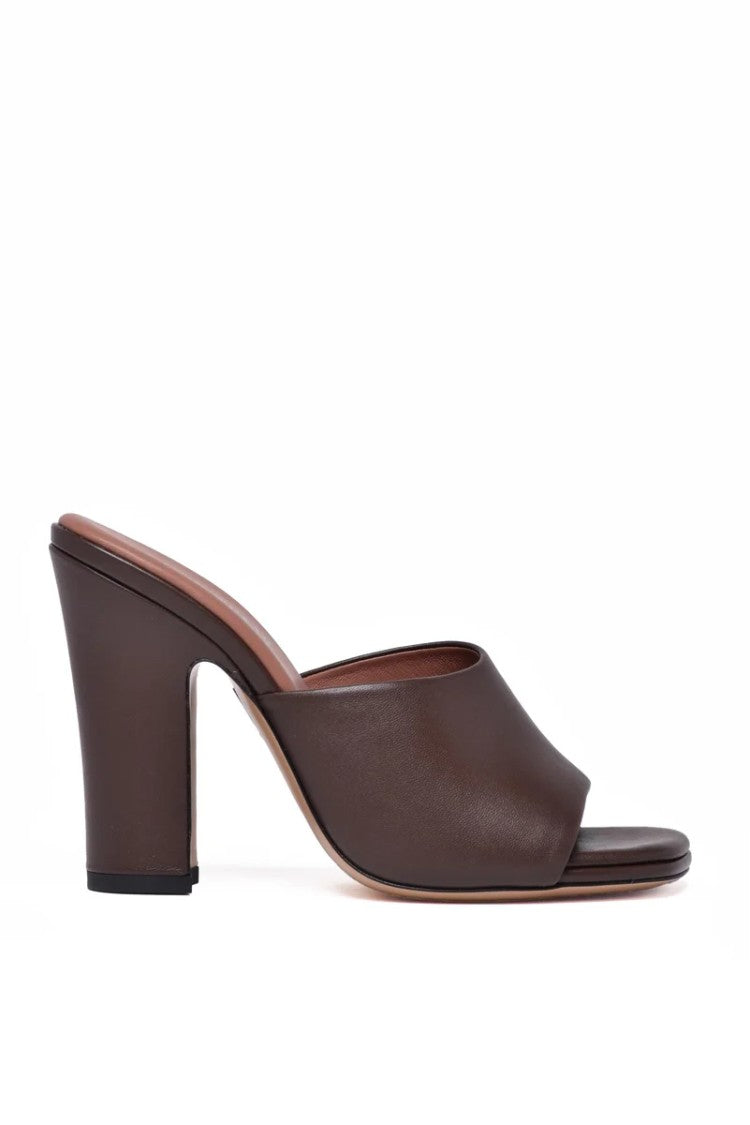 Paris Texas Brown Mule Sandal With Open-Toe Design