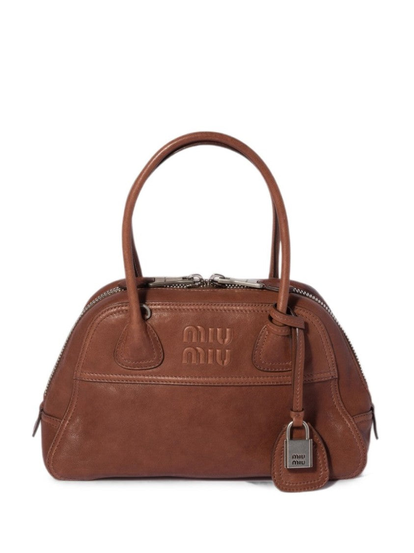 Miu Miu Small Nappa Leather Bag With Structured Silhouette And Hardware Accents