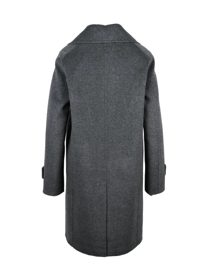 Aspesi Double-Breasted Grey Wool Aspesi Coat