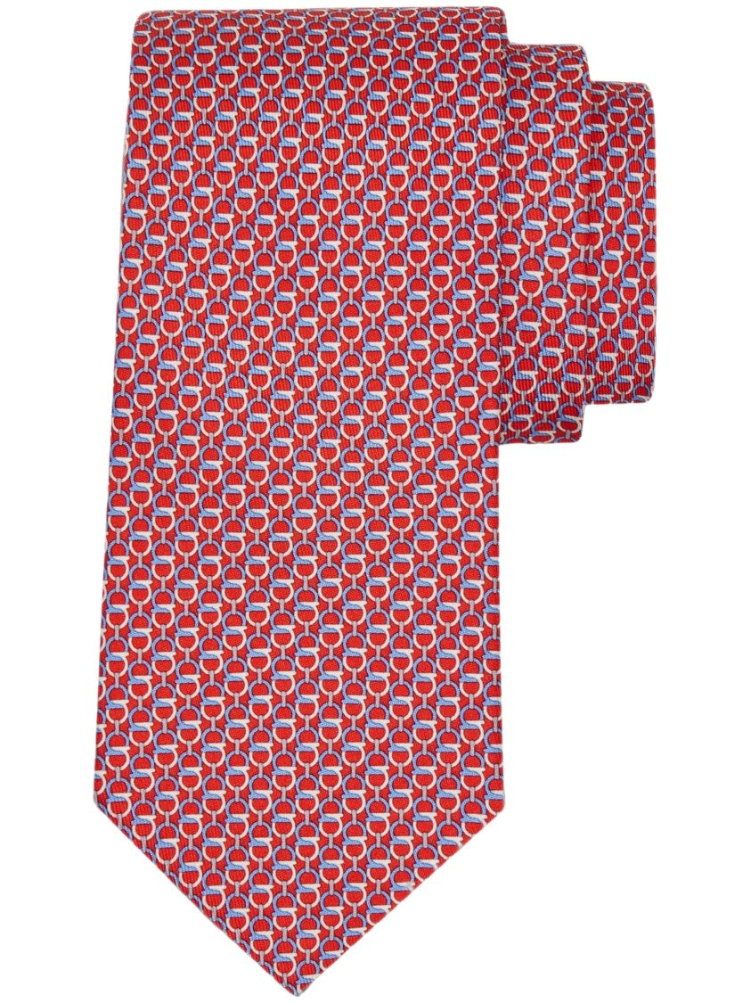 Ferragamo Intricate Geometric Chapeau Tie With Pointed Tip