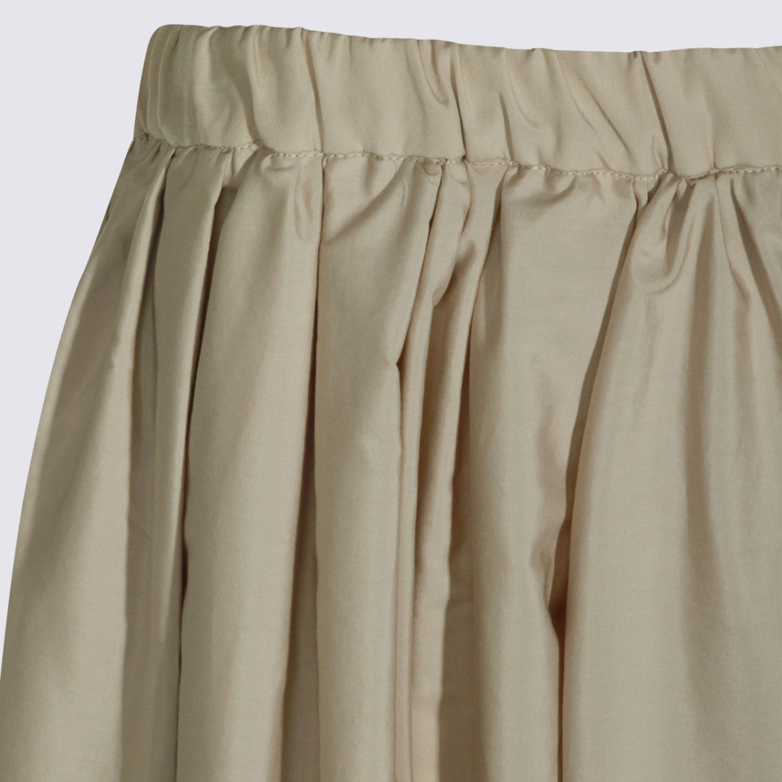Nine In The Morning Midi Skirt With Gathered Elastic Waistband And Soft Pleats