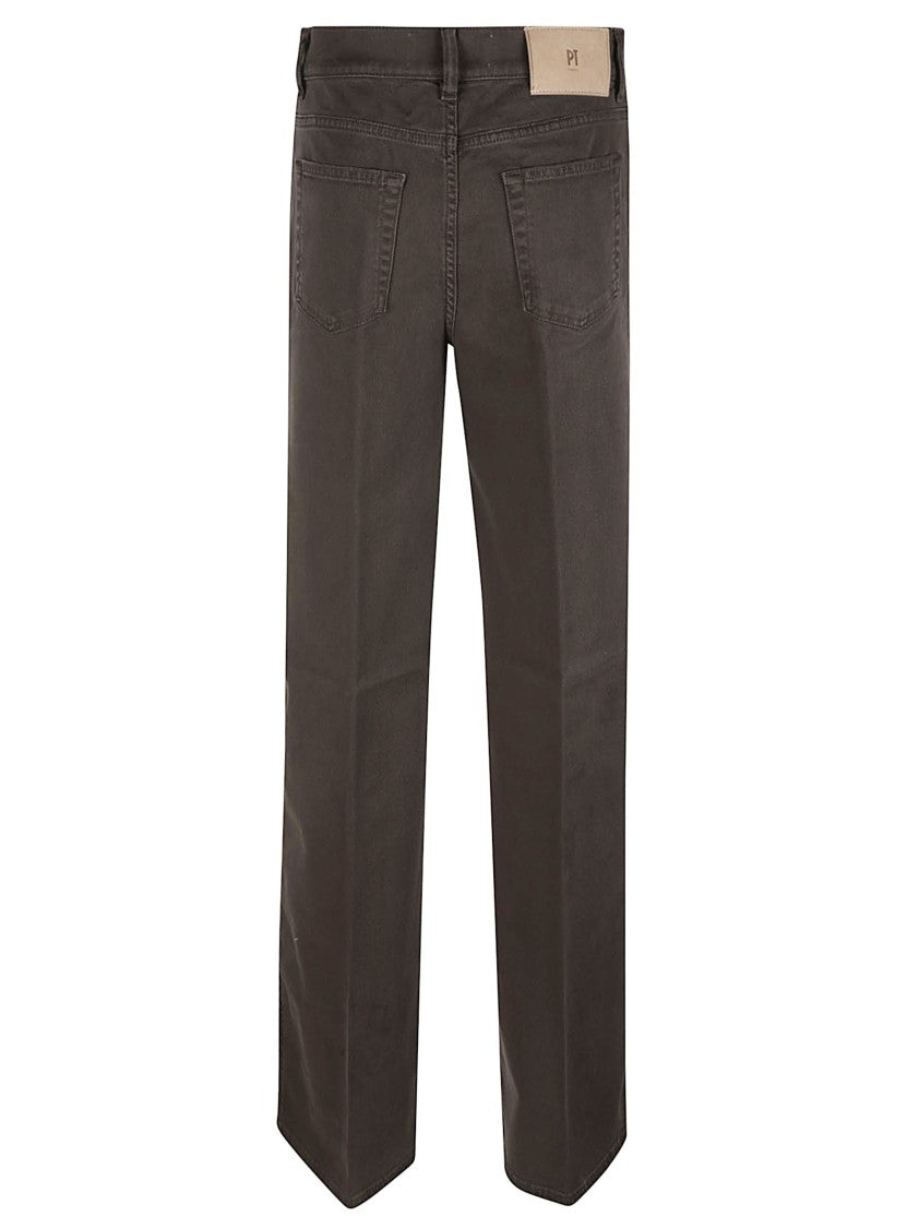Pt Torino Cindy Brown Straight-Leg Five-Pocket Jeans