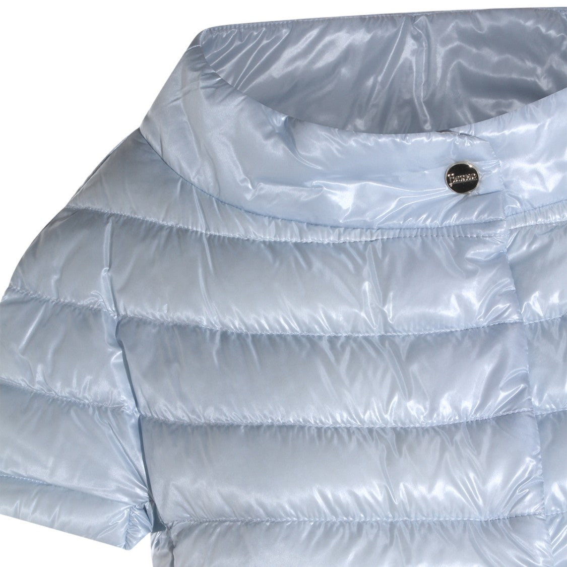 Herno Glossy Quilted Short-Sleeved Coat With Flared Hem