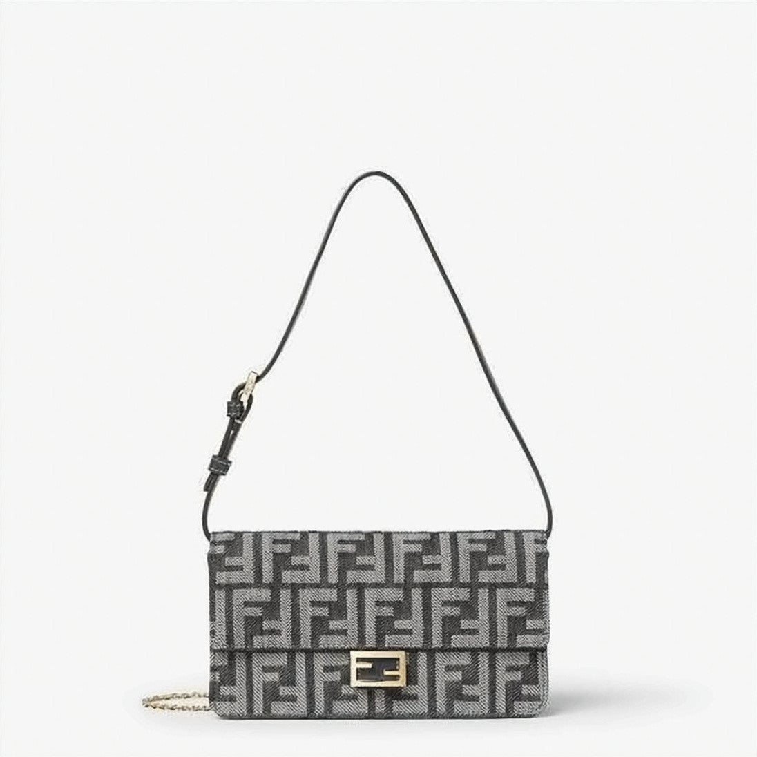 Fendi Rectangular Monogram Crossbody Bag With Gold-Tone Clasp