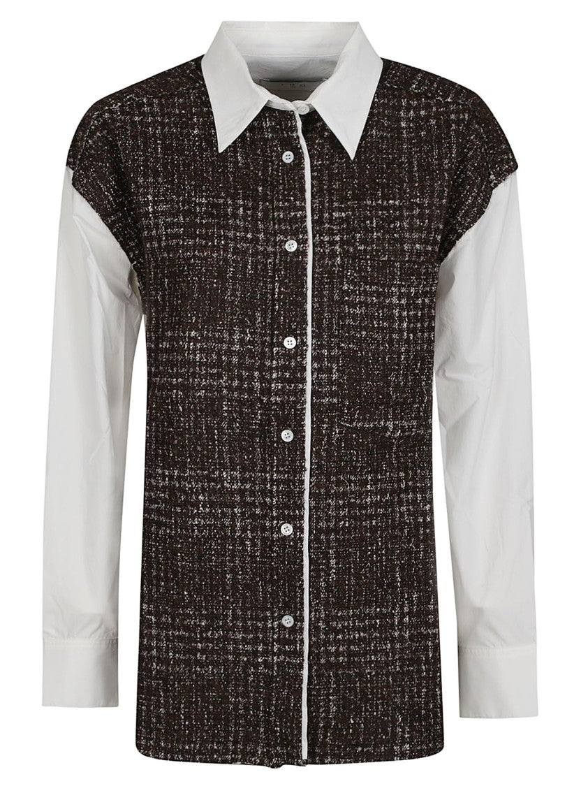Iro Black Isidora Textured Cotton-Blend Shirt