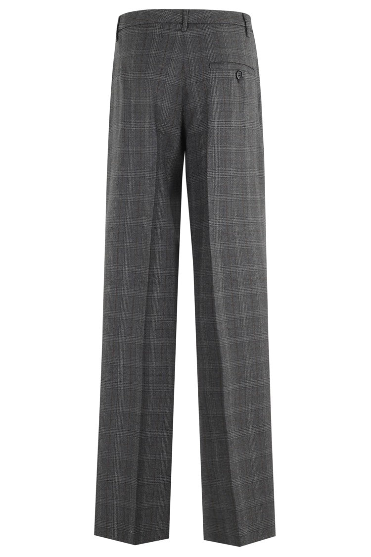 Aspesi Gray Check Wool Pants With Tailored Silhouette
