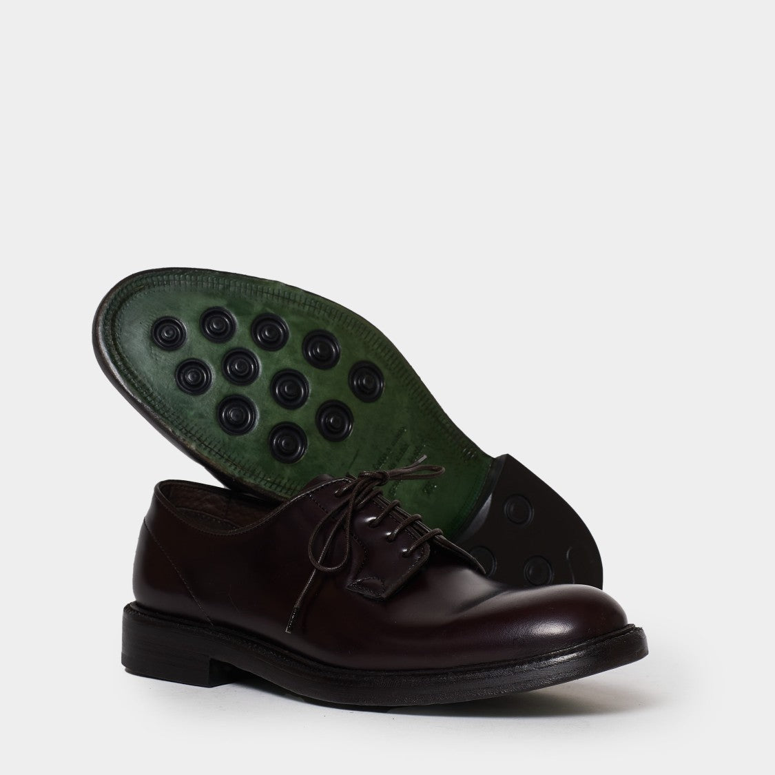 Green George Shoe Tied To Bordeaux Derby